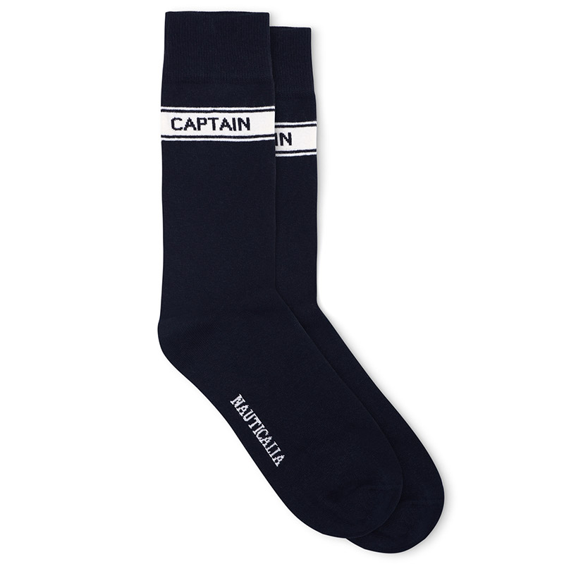 black and white navy ship captain's socks cotton rich